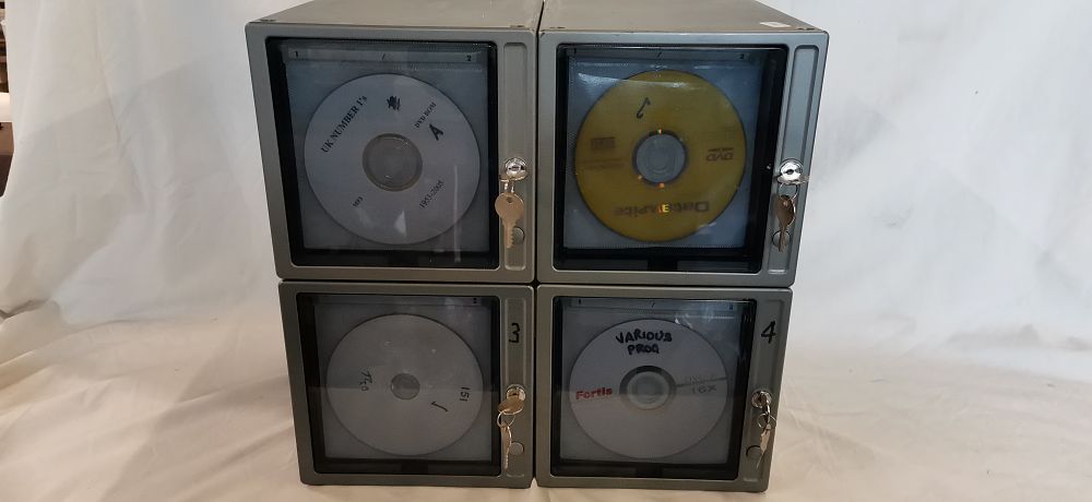 Lot 191: A Group of Interlocking Lockable CD and DVD Storage Cabinets. COLLECTION ONLY