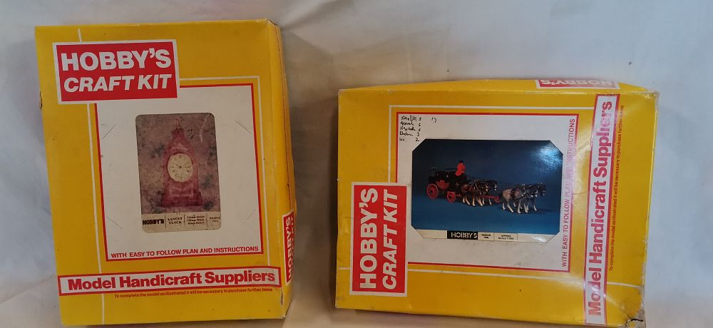 Lot 198: A Pair of Vintage Hobby's Craft Kits Lancet Clock and Stagecoach