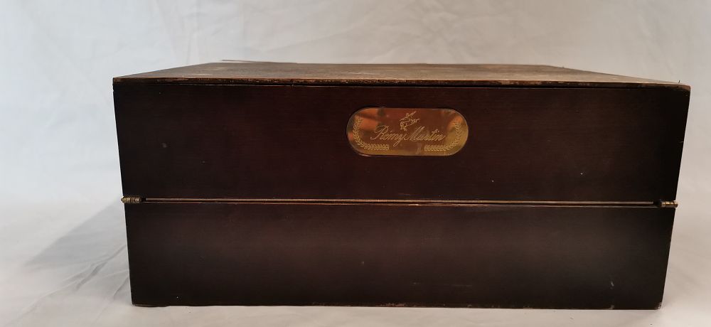 Lot 250: Remy Martin Dark Stained Wooden Presentation Box / Writing Slope with Brass Plaque