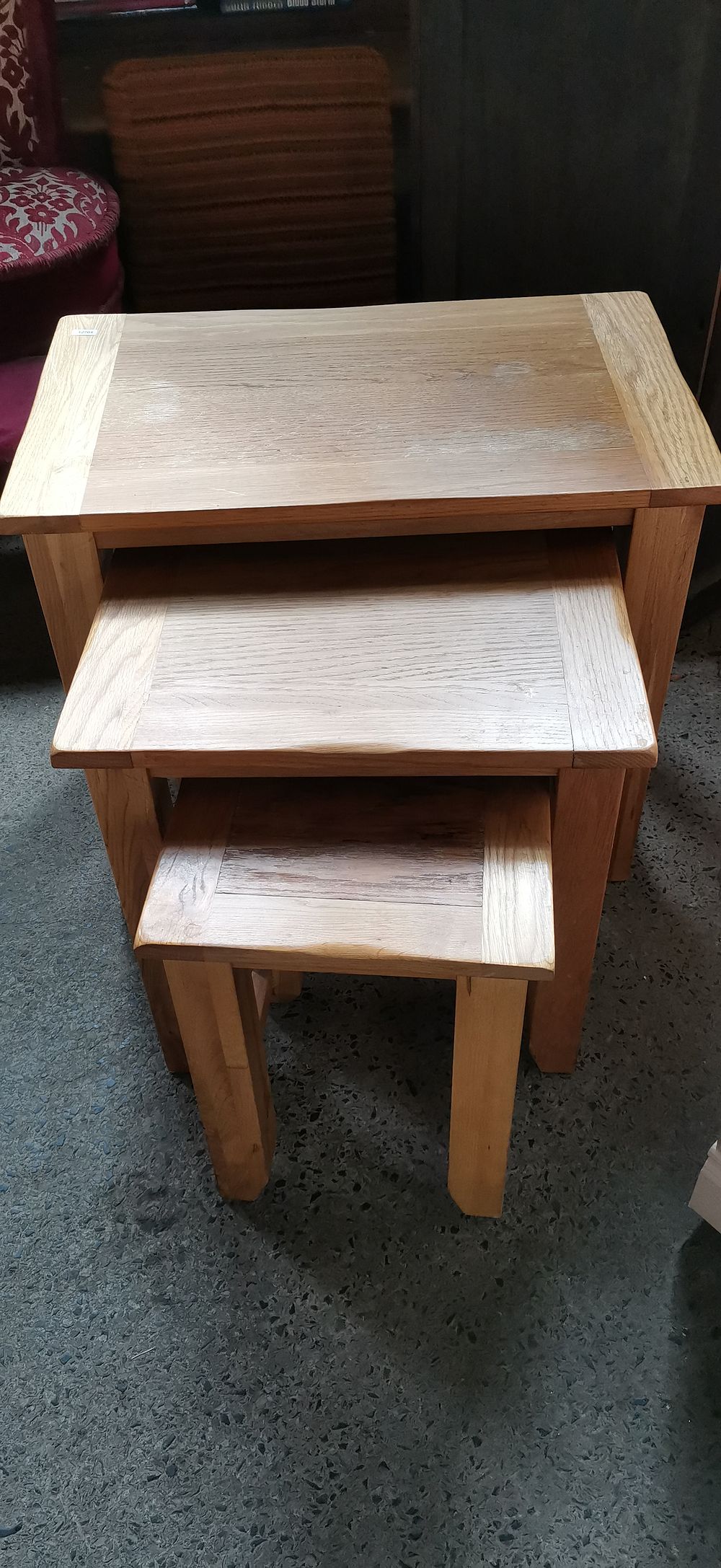 Lot 294: A Nest of Three Contemporary Oak Side Tables. COLLECTION ONLY