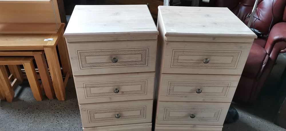 Lot 295: A Pair of Alstons Furniture Oyster Bay Bedside Chests of Drawers. COLLECTION ONLY