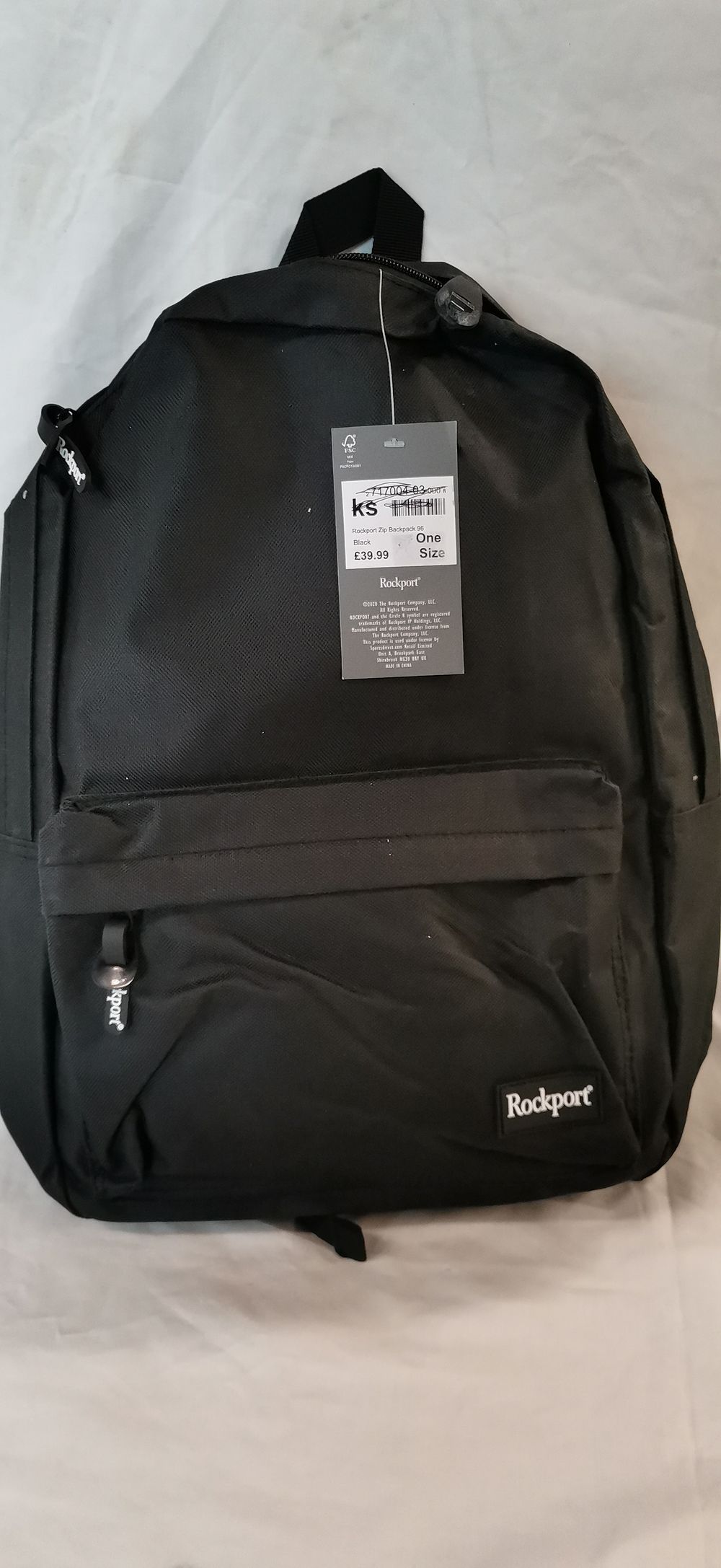 Lot 361: Rockport Zip Backpack 96 in Black