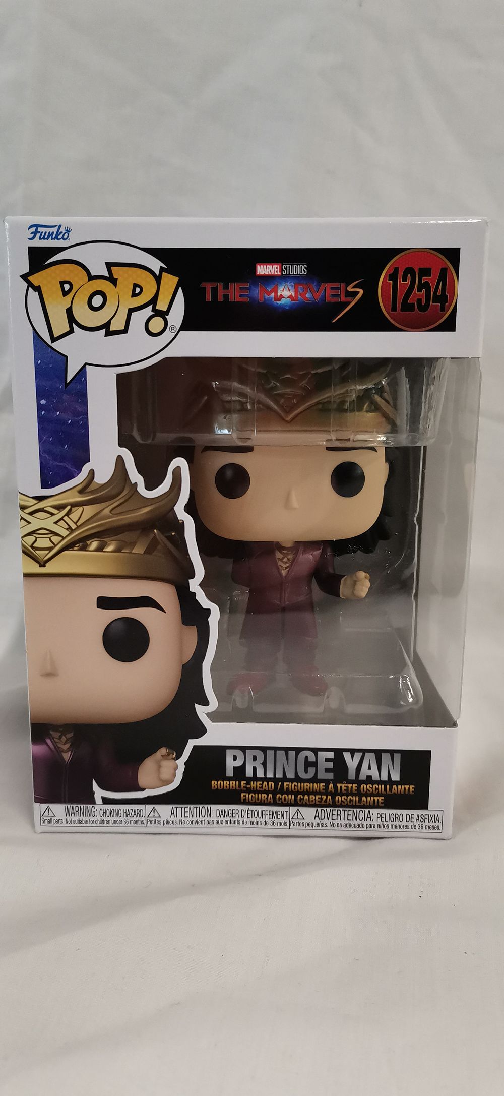 Lot 349: Funko Pop! Marvel Studios The Marvels Prince Yan Bobble-Head Figure Number 1254