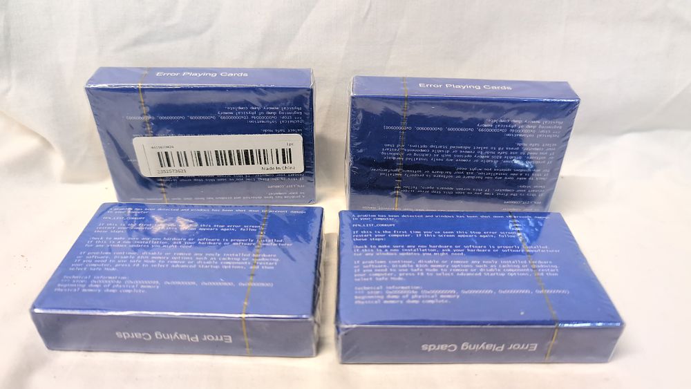 Lot 506: Four Decks of Windows Error Novelty Playing Cards