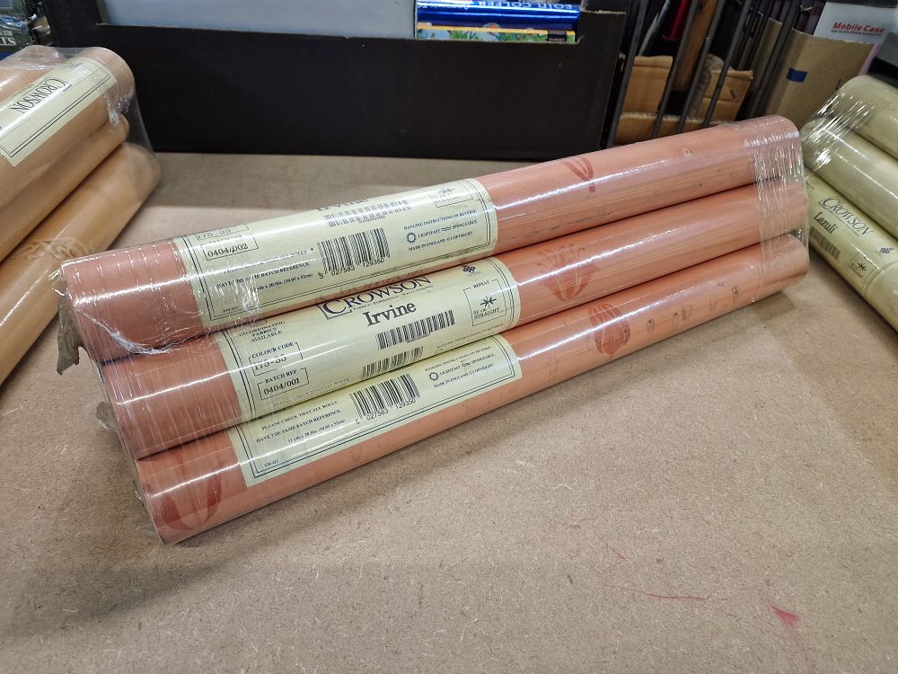 Lot 543: Six Crowson Irvine Pattern Wallpaper Rolls