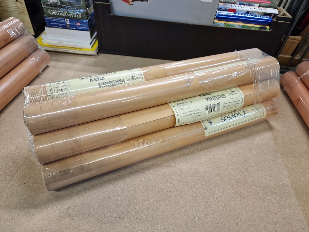 Lot 544: Seven Crowson Akita Pattern Wallpaper Rolls