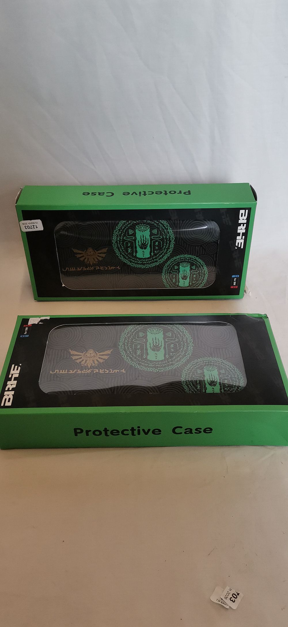 Lot 556: A Pair of BIRHE Protective Carrying Cases for Nintendo Switch, Zelda Tears of the Kingdom Style