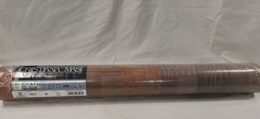 Lot 588: Cristiana Masi Italian Textured Wallpaper Roll Number 3517 Batch B. Consider postage costs