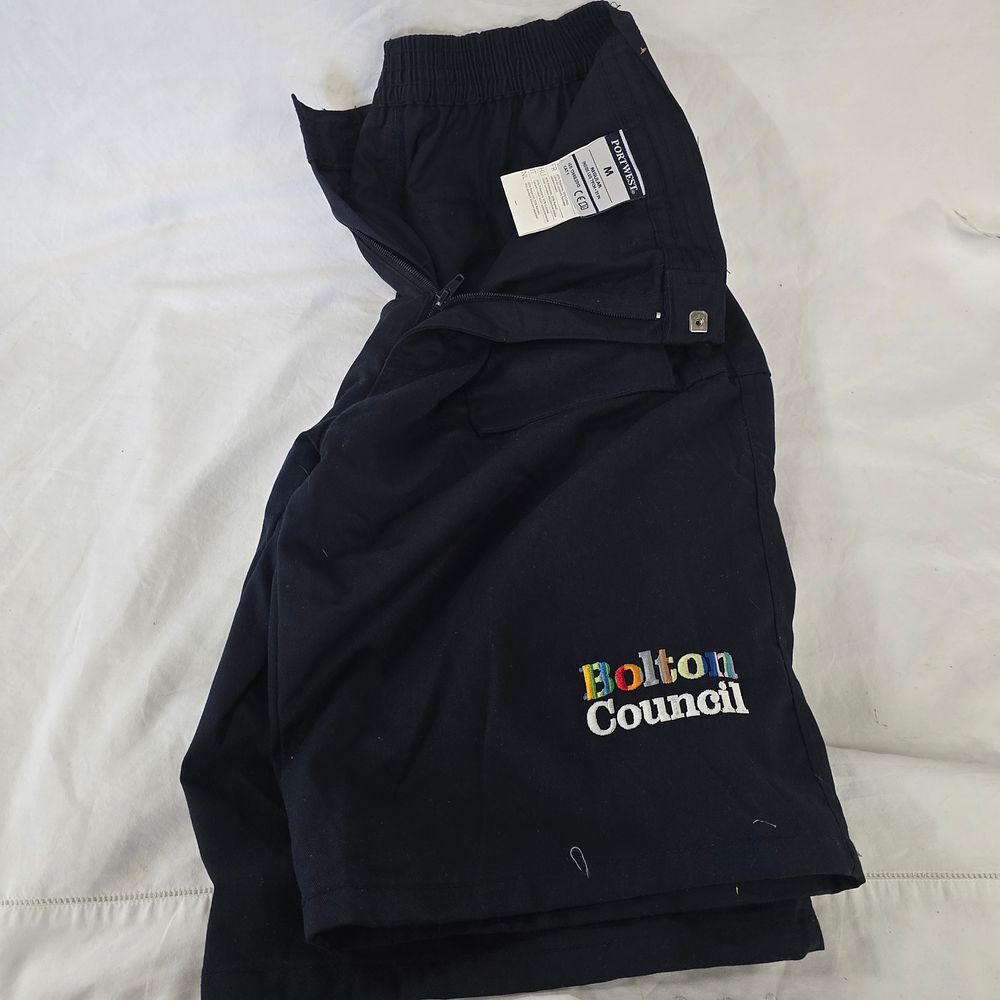 Lot 711: Portwest Navy Blue Workwear Trousers with Bolton Council Embroidery