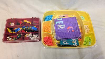 A Collection of LEGO Construction Toys Including DOTS Message Board Set 41951 and Vintage 