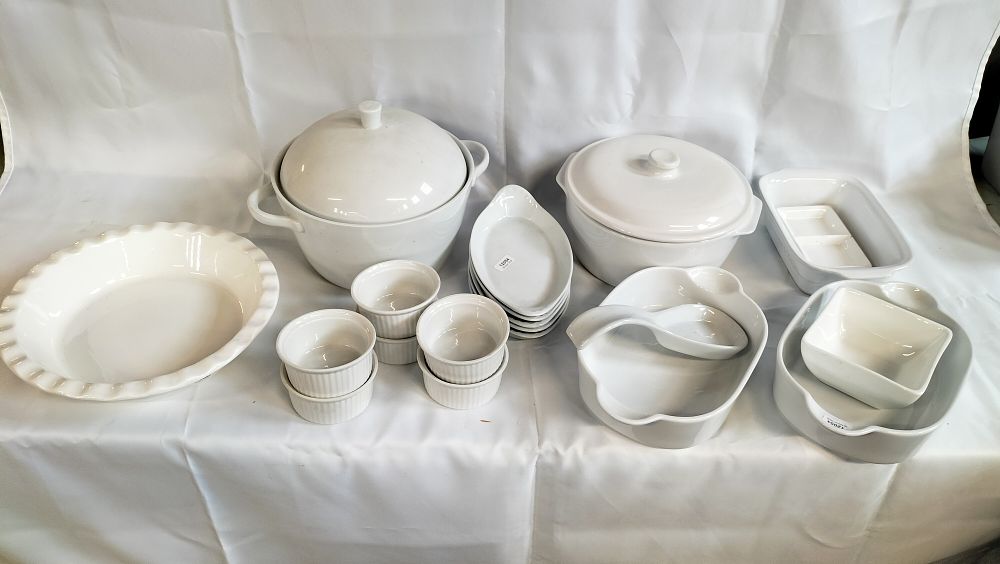 Lot 477: A Collection of White Porcelain and Ceramic Kitchenware Including John Lewis and Wm Bartleet and Sons