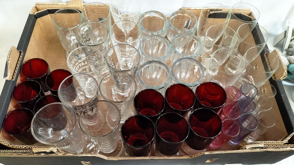 Lot 490: A Collection of Luminarc Cavalier Ruby Red and Assorted Household Glassware