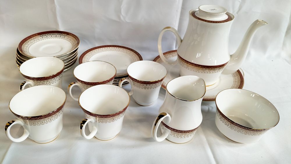 Lot 503: A 21-Piece Royal Grafton Majestic Pattern Fine Bone China Coffee Service