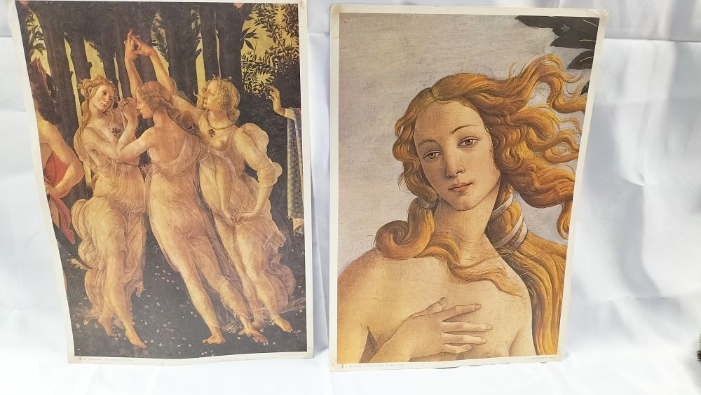 Lot 593: Two Offset Lithographic Prints After Sandro Botticelli