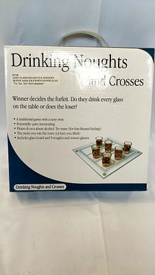 Drinking Noughts and Crosses Shot Glass Game Set in Original Box. A drinking game set based on 