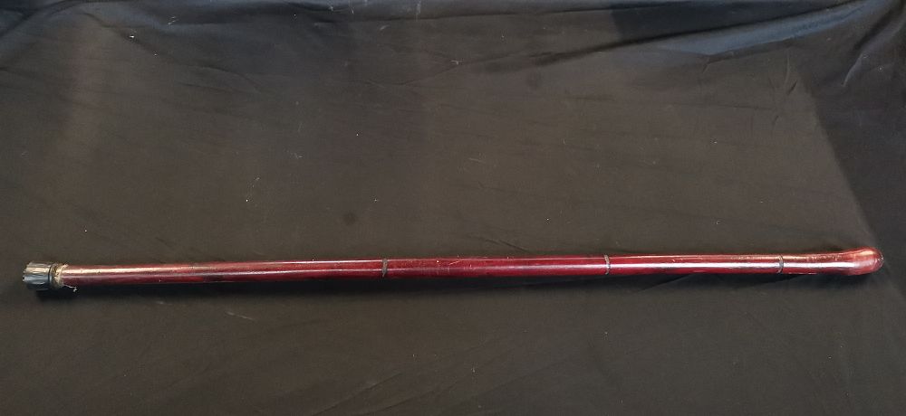 Lot 723: Reddish Brown Wooden Walking Stick with Rounded Handle