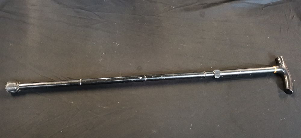 Lot 724: Black Adjustable Walking Cane with T-Handle