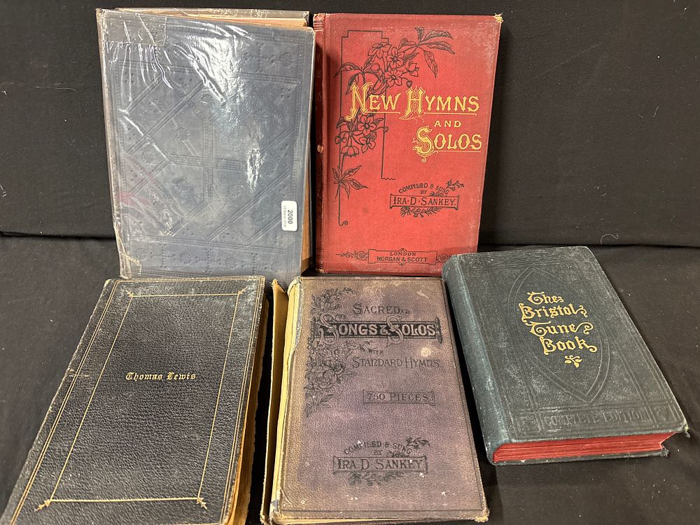 Lot 747: Sankey, Ira D. et al. A Collection of 5 Antique Hymn Books. Morgan & Scott et al., c. 1875-1910.