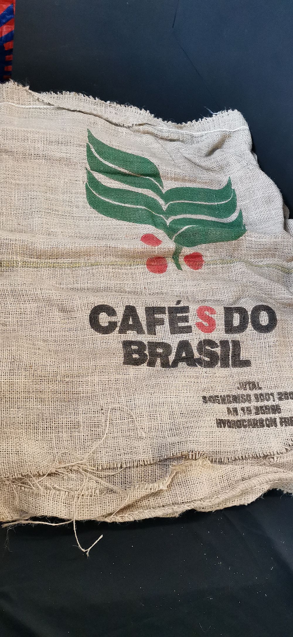 Lot 756: Cafes do Brasil Stamped Burlap Coffee Sack