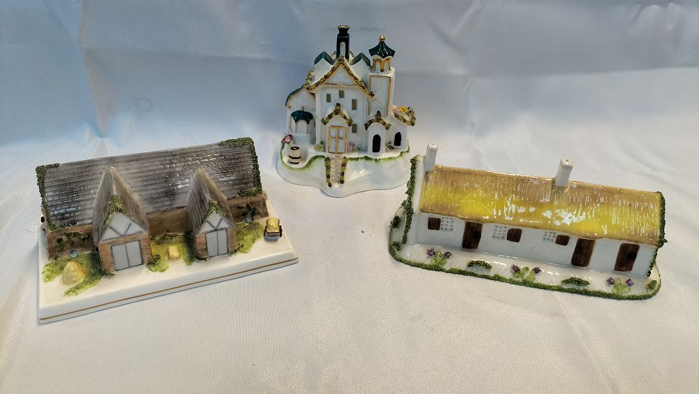 Lot 785: A Trio of Coalport Fine Bone China Miniature Buildings