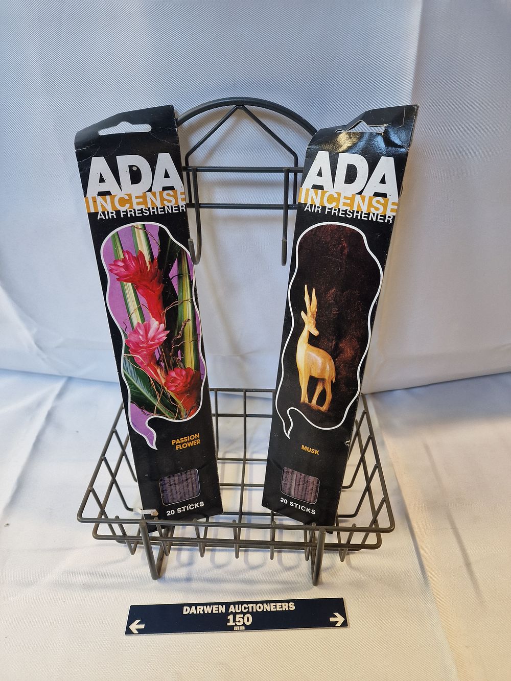 Lot 843: A Pair of ADA Incense Air Freshener Stick Packs with Wire Display Rack
