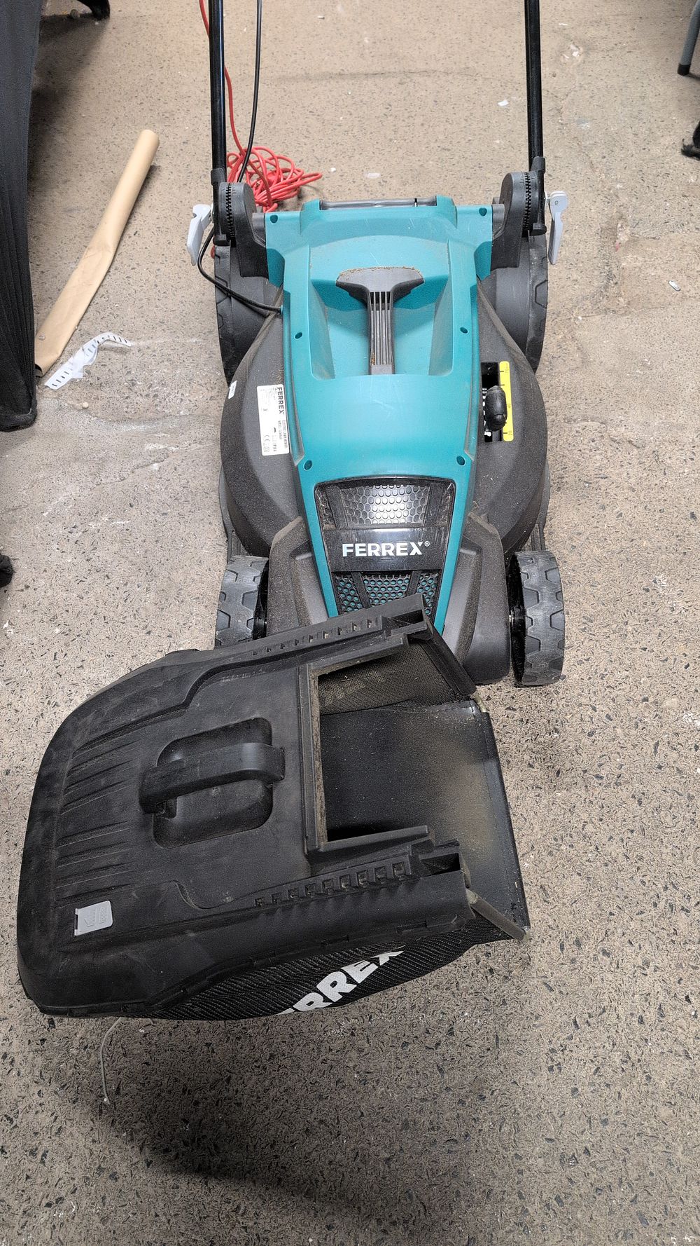 Lot 159: A Ferrex GLM44A Electric Lawn Mower with Grass Collection Bag. Collection Only