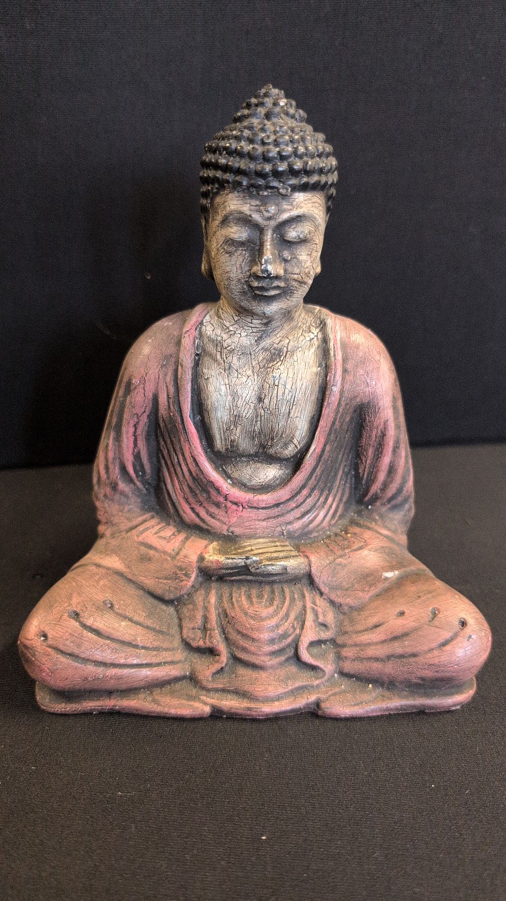 Lot 376: A contemporary cast composite figure of a seated Buddha in the Japanese style