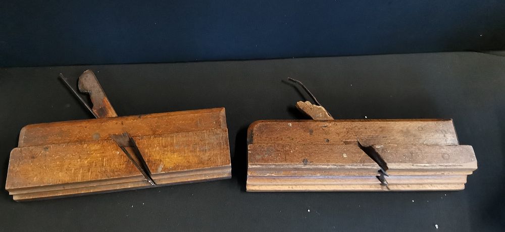 Lot 391: A Pair of Antique Beechwood Moulding Planes by John J. Harley, Liverpool