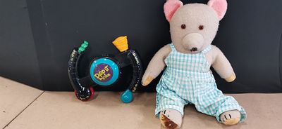 Two Toys comprising a Bop It Extreme Electronic Game and a Teddy Wear Plush Bear. This lot 
