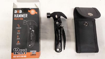 BIIB 12-in-1 Hammer Multi-tool with Gift Inscription. A 12-in-1 hammer-style multi-tool 