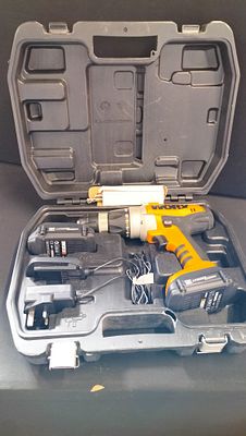 WORX WX368.3 18V Cordless Hammer Drill Driver Set with Two Batteries and Case. A WORX model 
