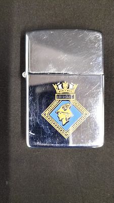 1982 Zippo Polished Chrome HMS Hermes Falklands War Commemorative Lighter. A Zippo windproof 