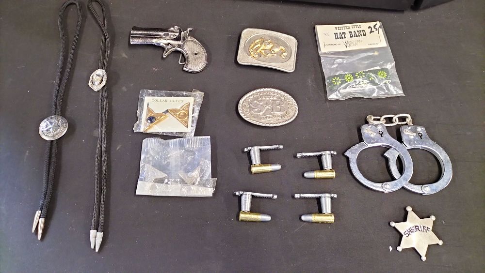 Lot 477: A Collection of Western-Themed Fashion Accessories and Novelty Memorabilia