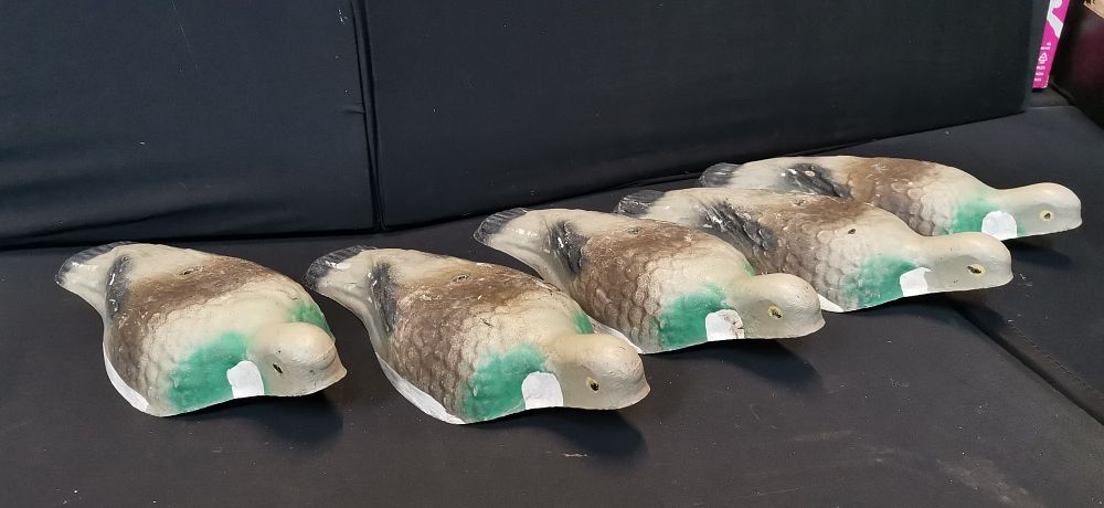 Lot 558: A Collection of East Anglian Shooting Products Wood Pigeon Shell Decoys