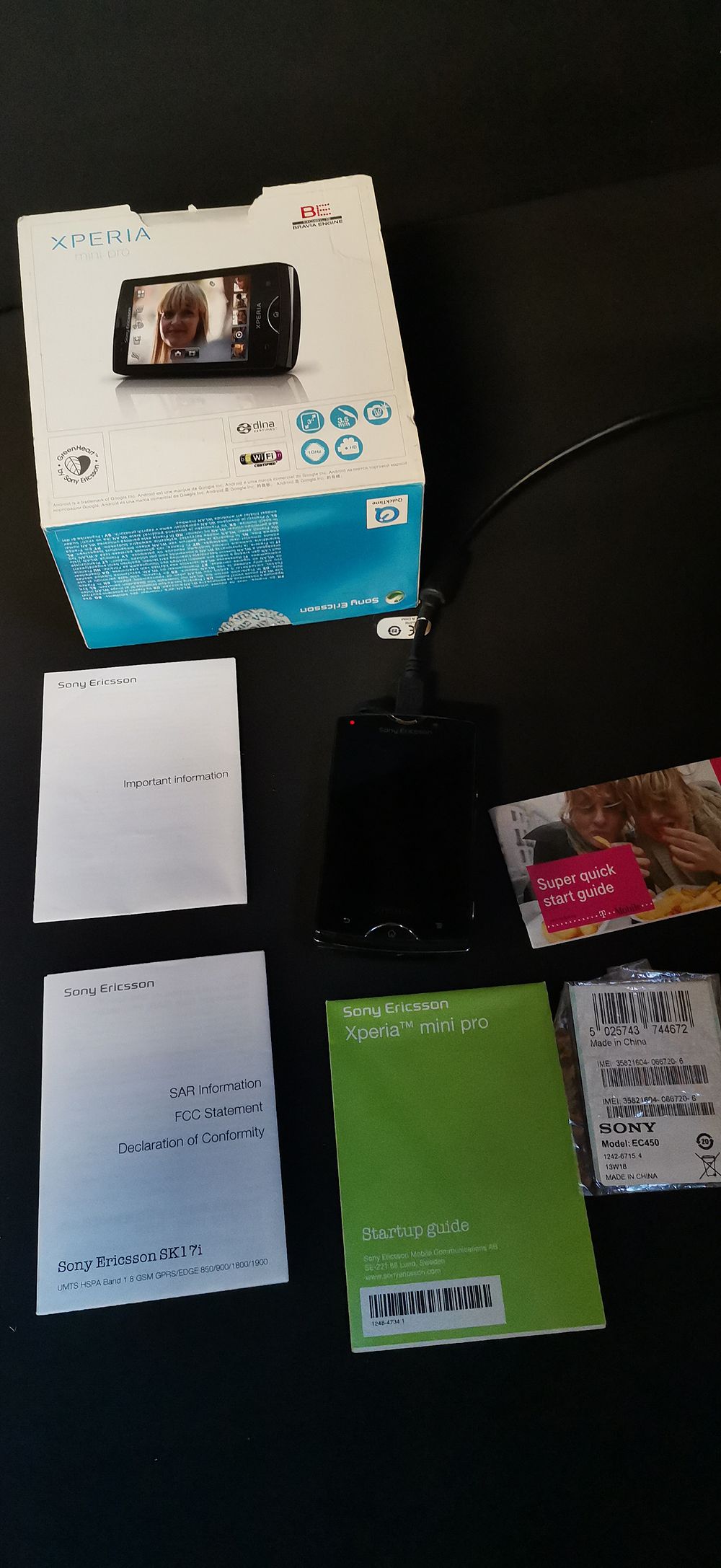Lot 591: Sony Ericsson Xperia mini pro SK17i Compact Smartphone in Original Box. Untested
