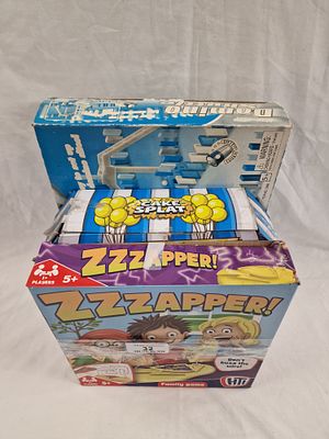 Three Boxed Family Games including HTI ZZZAPPER!, Cake Splat, and Non-stop Domino, Early 21st 