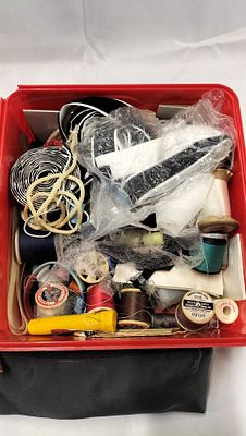 A Collection of Multicoloured Sewing Supplies and Notions. A collection of multicoloured sewing 