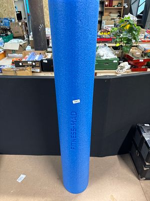 Fitness-Mad Blue Synthetic Foam Roller, 90cm, Early 21st Century. A full-length cylindrical foam 