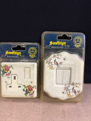 Two Sovereign British Porcelain Decorative Electrical Fittings