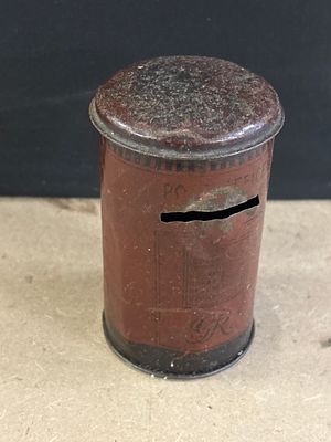 Vintage British GPO Pillar Box Still Bank with Royal Cypher
