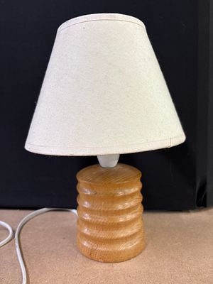 A Mid-Century Style Beehive Turned Wood Table Lamp