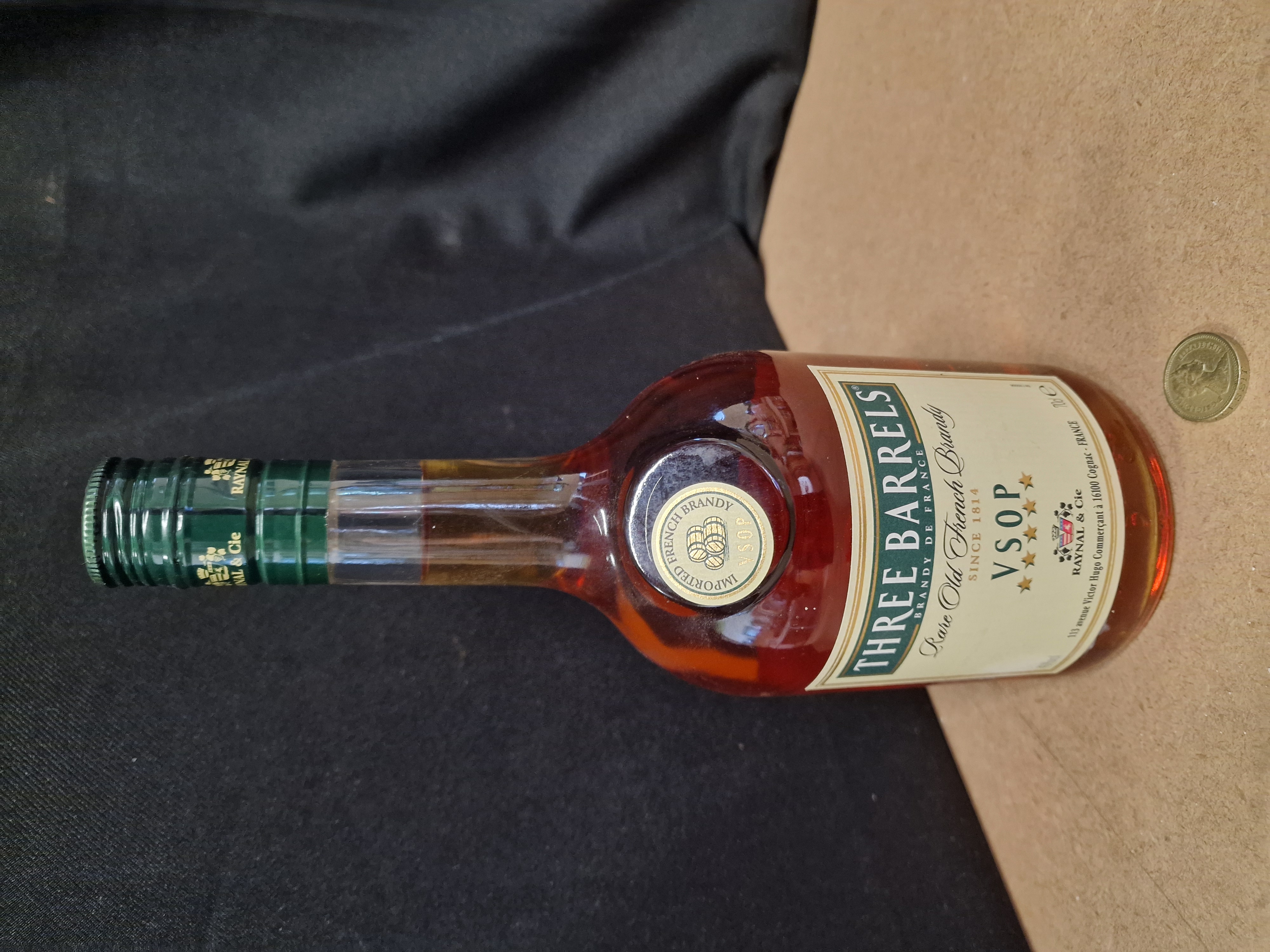 Three Barrels VSOP Rare Old French Brandy, 70cl