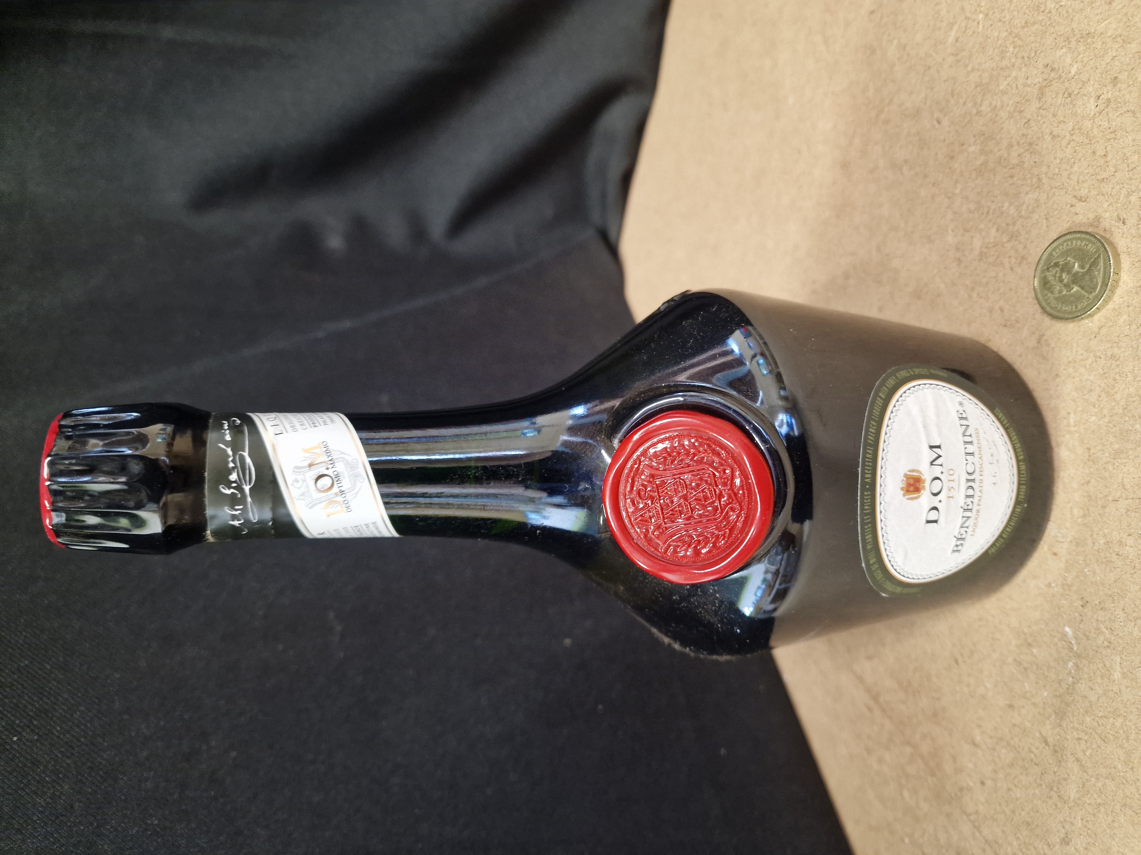 A 500ml Bottle of Bénédictine D.O.M. Herbal Liqueur