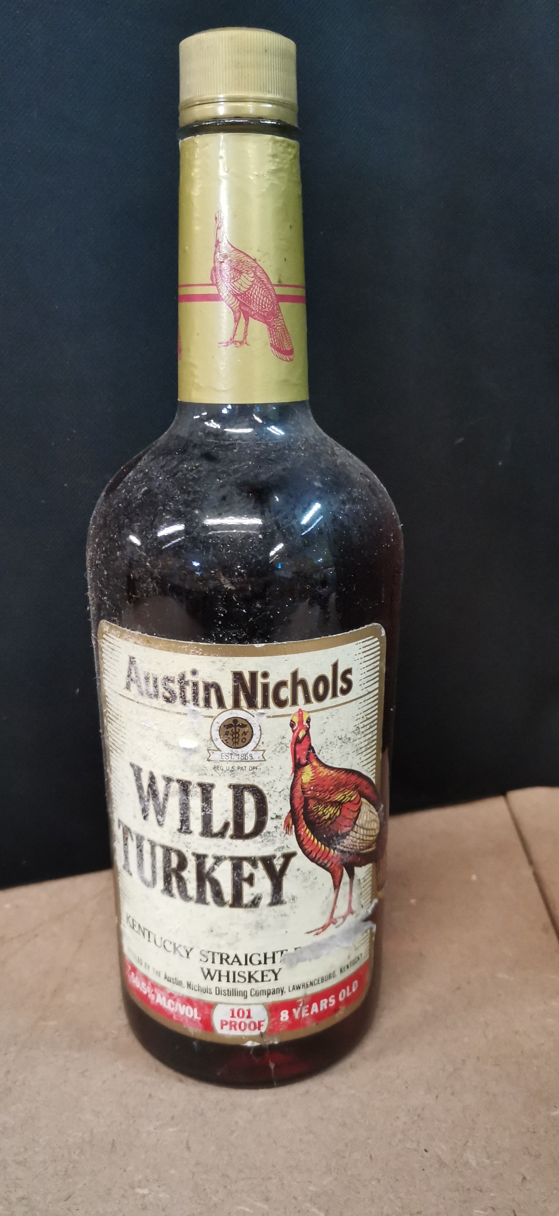 Opened Austin Nichols Wild Turkey 8 Year Old 101 Proof Kentucky Straight Bourbon Whiskey 750ml
