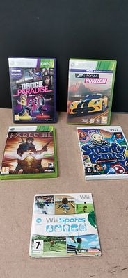 A Lot of Five Video Game Titles for Xbox 360 and Nintendo Wii Consoles