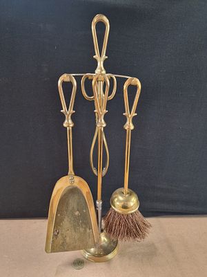 Regency Style Polished Brass Fireplace Companion Set