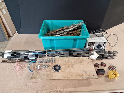 A Collection of Vintage OO Gauge Model Railway Equipment including a Hornby 905 Power 