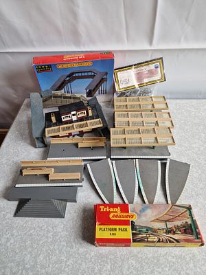 A Collection of Tri-ang, Hornby and Dapol OO Gauge Model Railway Station Accessories and Buildings