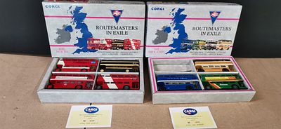A Pair of Corgi Classics Routemasters in Exile Limited Edition Bus Sets