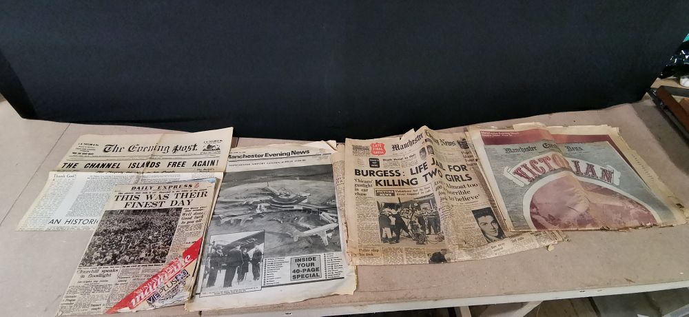 Lot 151: A Collection of Vintage British Newspapers and Commemorative Supplements Including VE Day Editions